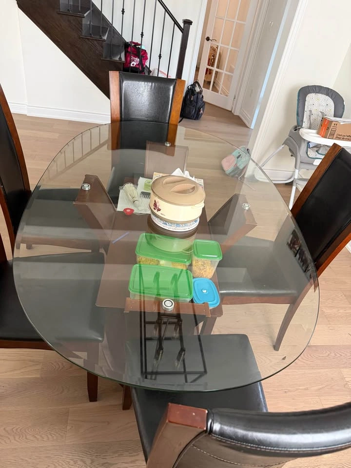 Oval glass dining table - photo 2