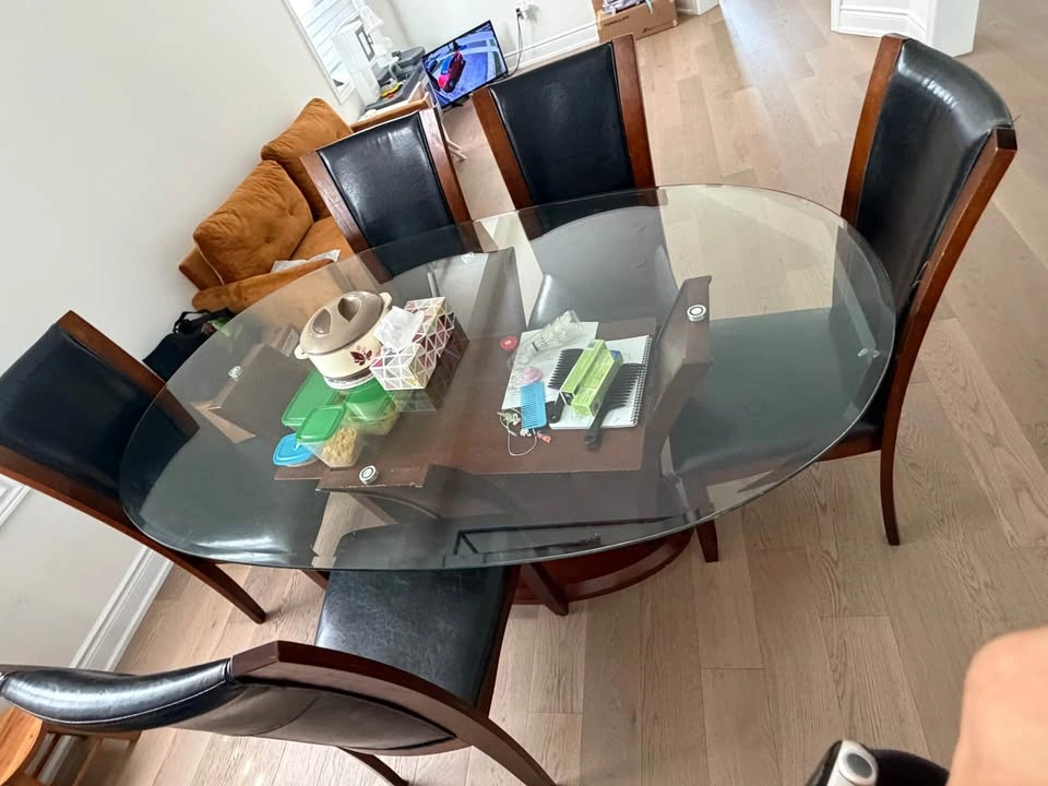 Oval glass dining table - photo 3