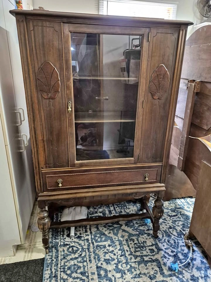 Krug Bros. Co. Ltd. Vintage Wood China Cabinet