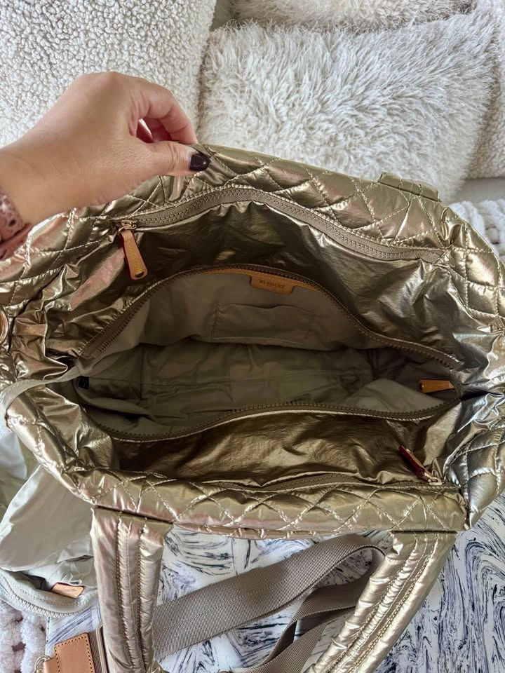 MOVING SALE: MZ Wallace Antique Gold Metallic Medium Metro Tote - photo 3