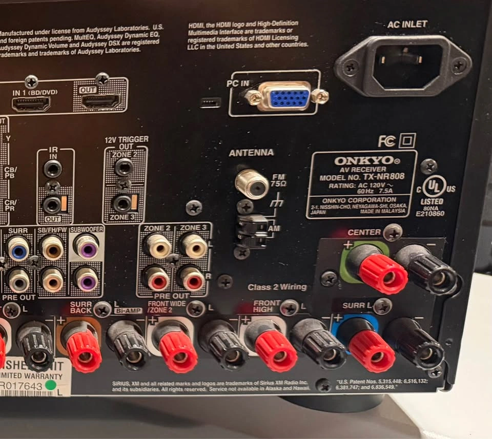 ONKYO AV RECEIVER MODEL NO. TX-NR808 - photo 4