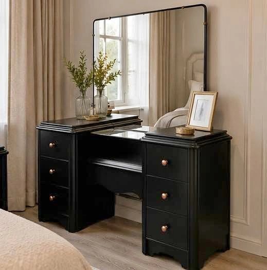 Vintage antique Vanity with Large Mirror