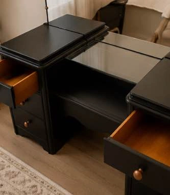 Vintage antique Vanity with Large Mirror - photo 3
