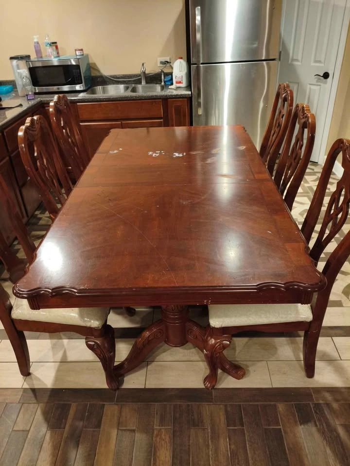 Massive Wood Dining Table with Chairs (Need Gone) - photo 2