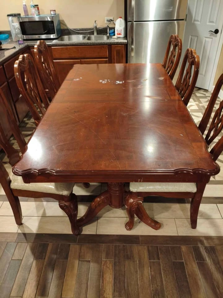 Massive Wood Dining Table with Chairs (Need Gone) - photo 3
