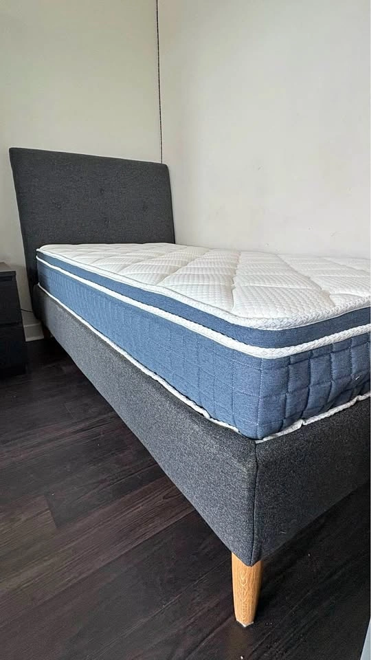 Twin Bed Frame + Mattress – Good Condition