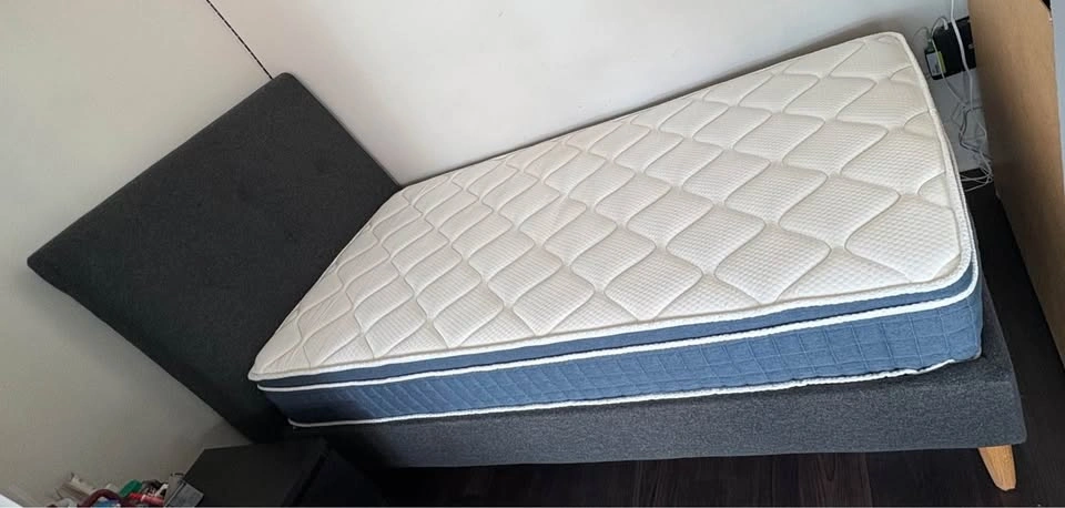 Twin Bed Frame + Mattress – Good Condition - photo 2