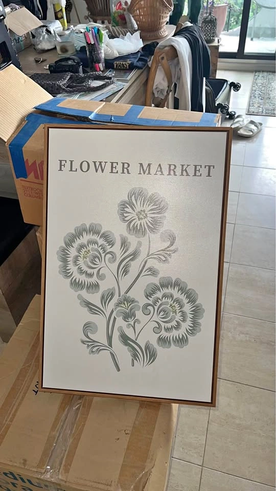 Flower market wall framed print