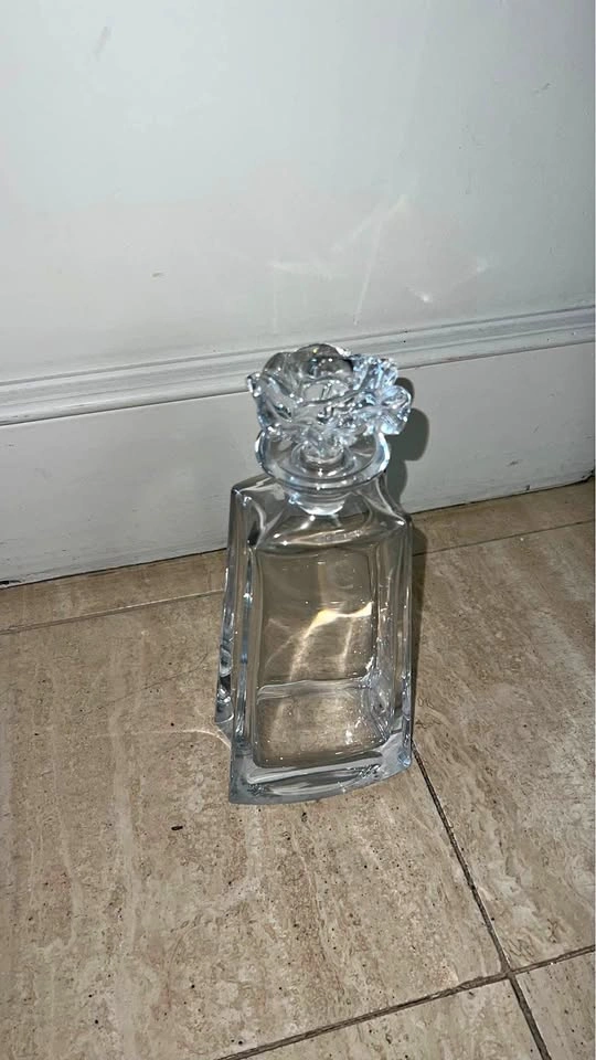 Glass bottle - fancy rose petal
