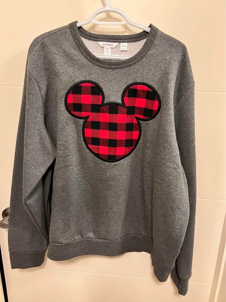 Disney Mickey Mouse Buffalo Plaid Joe Fresh Sweatshirt Size XL - photo 2