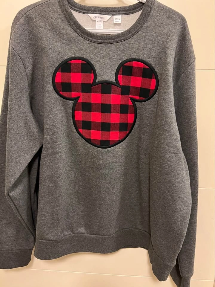 Disney Mickey Mouse Buffalo Plaid Joe Fresh Sweatshirt Size XL - photo 4