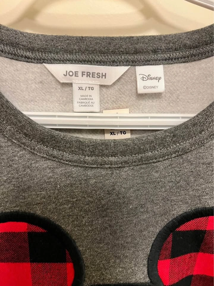 Disney Mickey Mouse Buffalo Plaid Joe Fresh Sweatshirt Size XL - photo 5