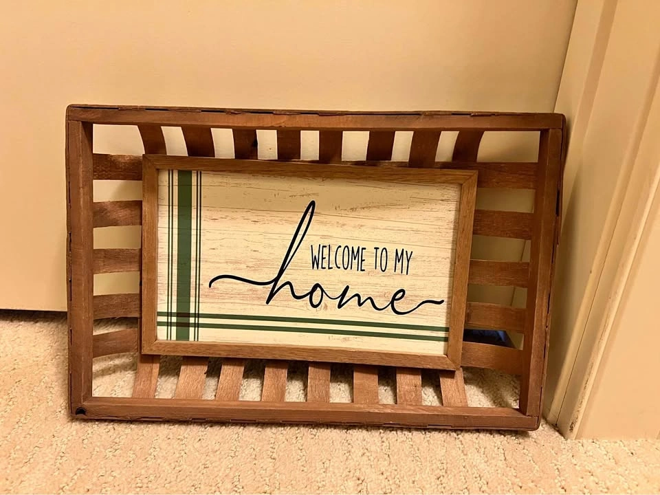 Welcome to My Home Tobacco Basket Wall Decor