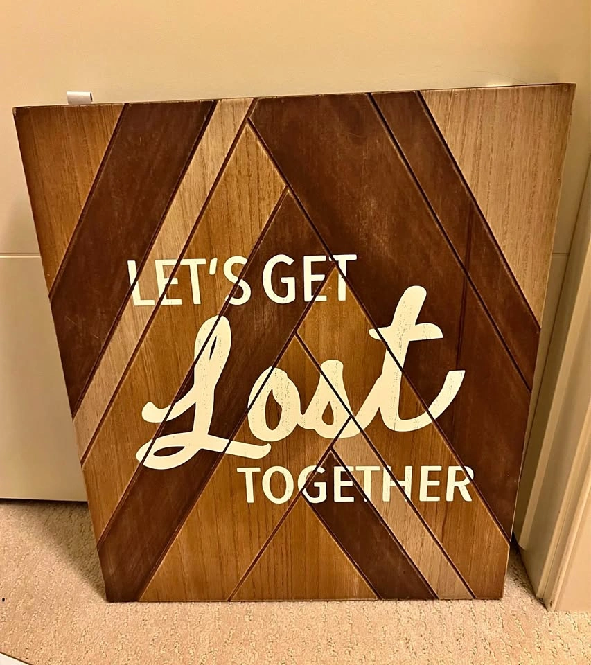 Wooden 'Let's Get Lost Together' Wall Art