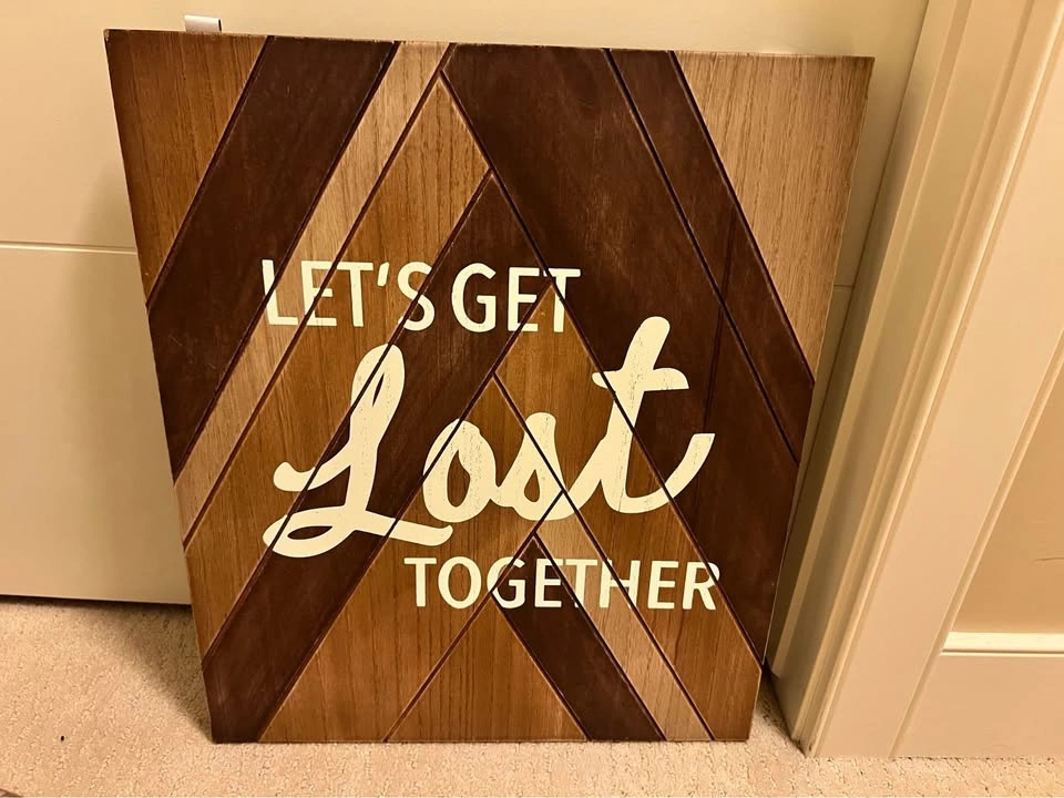 Wooden 'Let's Get Lost Together' Wall Art - photo 3