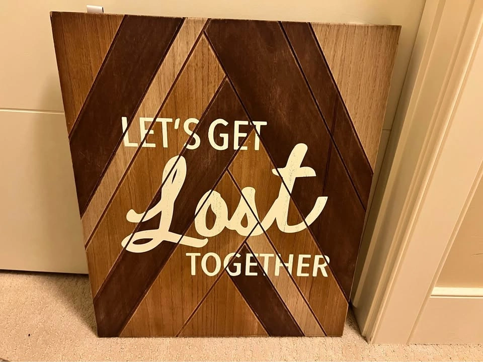 Wooden 'Let's Get Lost Together' Wall Art - photo 4