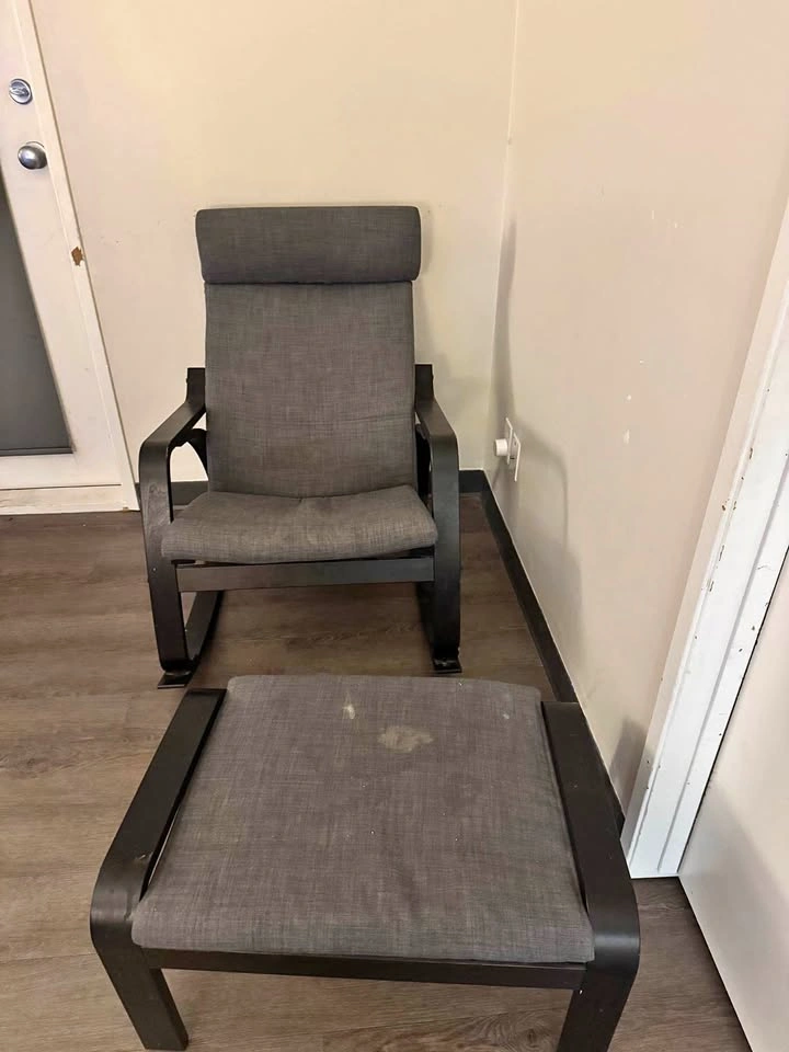 IKEA POÄNG Rocking Chair and Ottoman