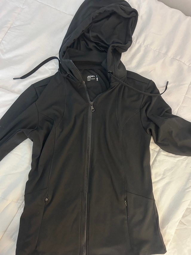 exercise zip up black size small