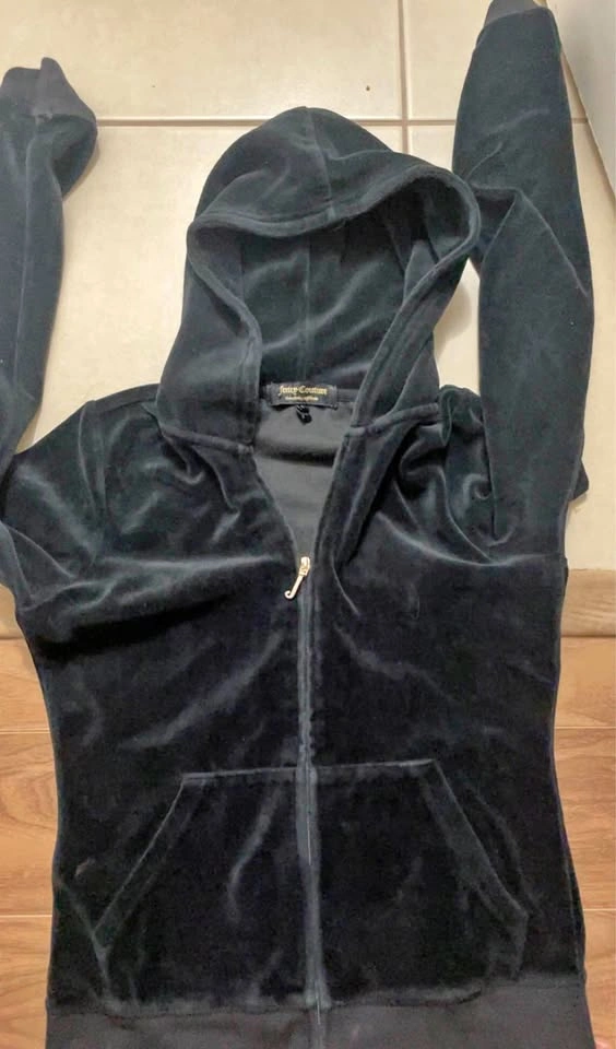Authentic Black Juicy Couture Zip-Up