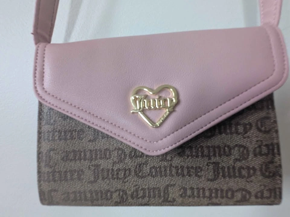 Juicy Couture Pink & Brown Monogram Mini Flap Crossbody Bag - photo 2