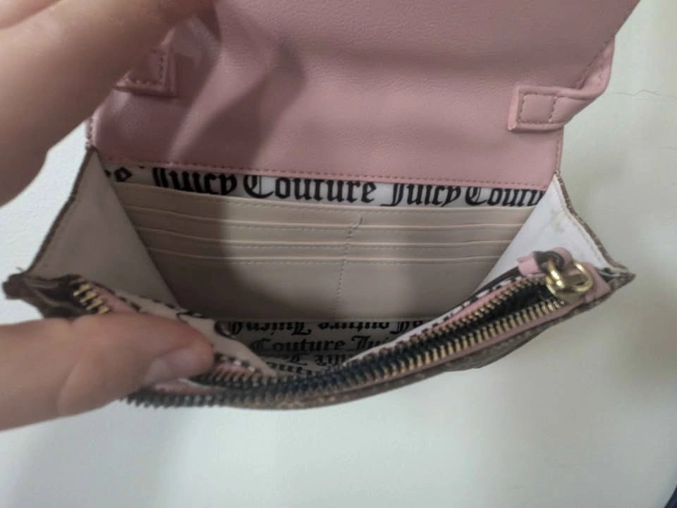Juicy Couture Pink & Brown Monogram Mini Flap Crossbody Bag - photo 3
