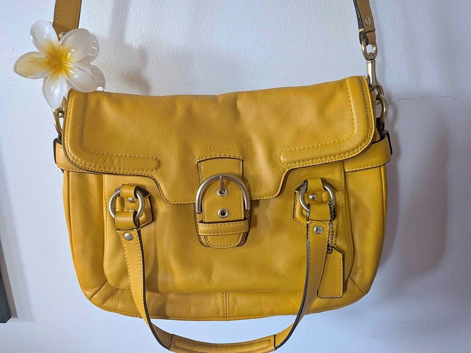 Vintage Coach Campbell Satchel – Sunflower Yellow Leather