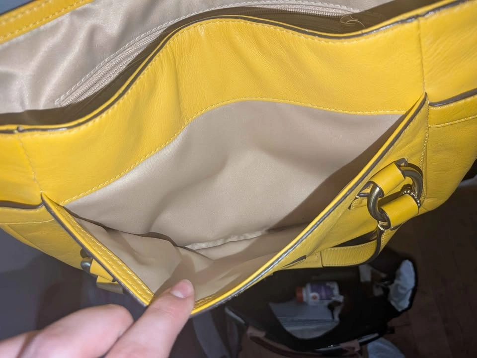 Vintage Coach Campbell Satchel – Sunflower Yellow Leather - photo 4