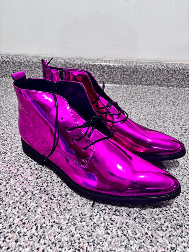 Metallic Pink Ankle Boots - Size 47