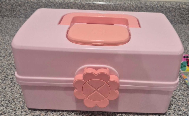 Hair Accessories Box, Vanity Container, Pink