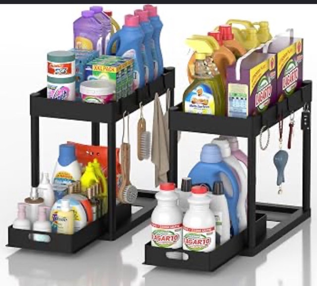 2-Tier Sliding Cabinet Organizer