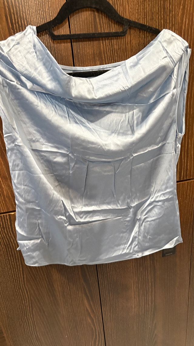 Silk Silky Mulberry Silk Cowl Neck Tops Size L