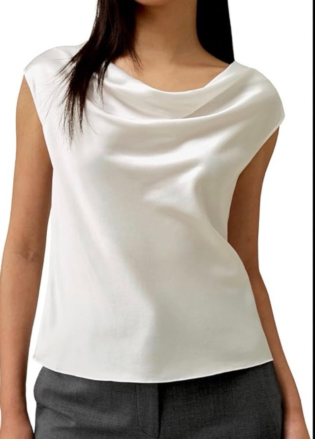 Silk Silky Mulberry Silk Cowl Neck Tops Size L - photo 2