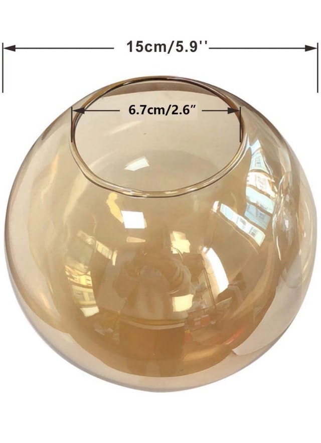 Replacement modern amber Glass Globe Shade - photo 2
