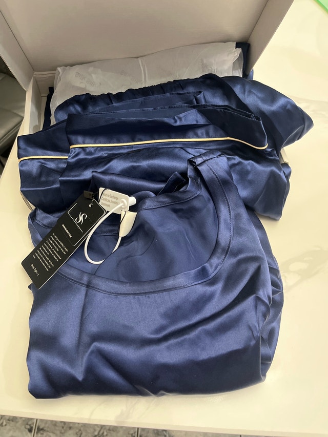 Pure Silk Men's Pajamas Set With Pants-L - photo 5