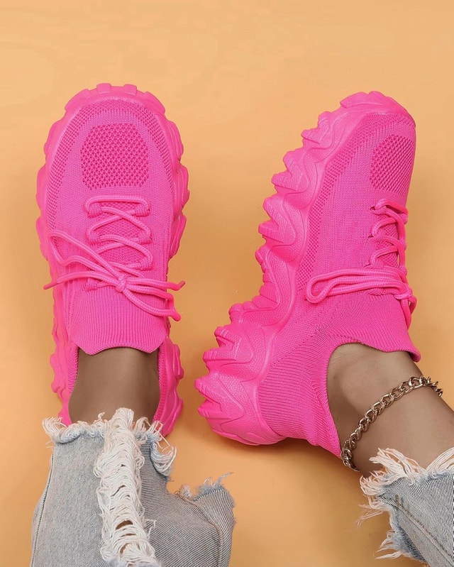Women's Pink Chunky Sneakers-Size 9 - photo 3