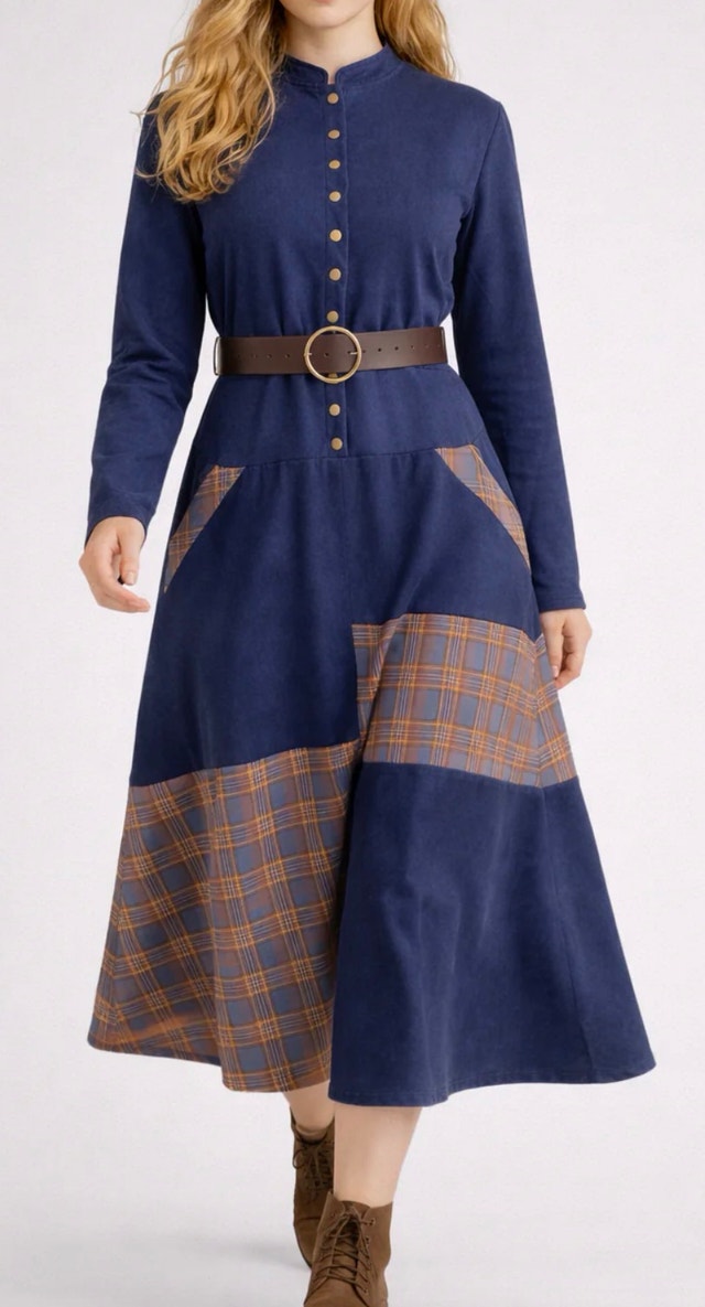 Vintage Maxi Suede Dress-Size L