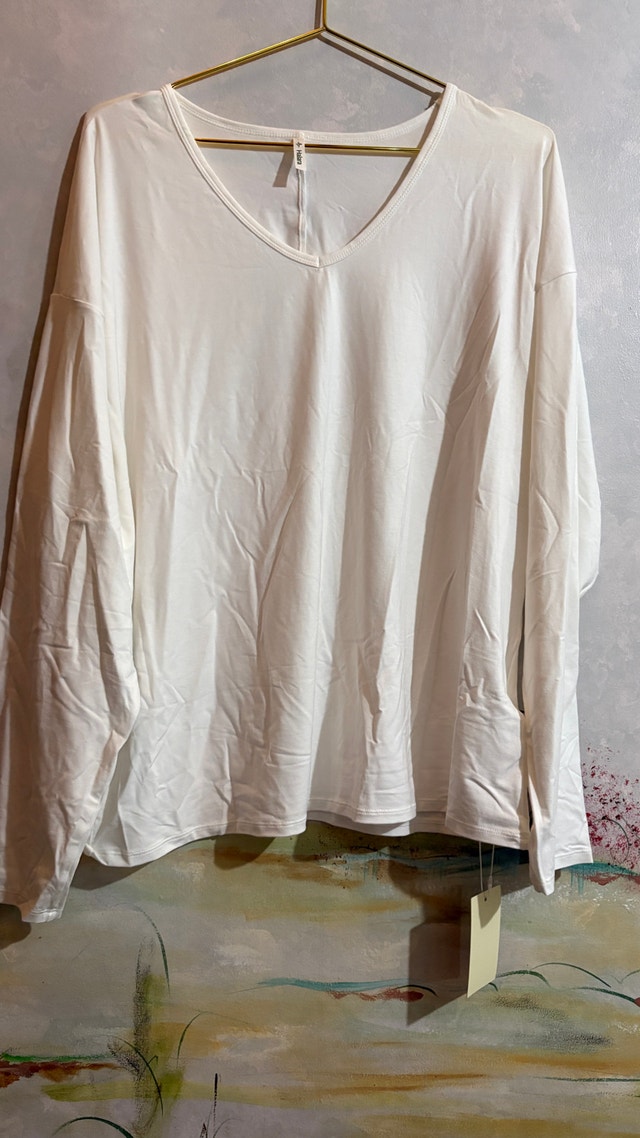 Plus Size V Neck Long Sleeve Casual Top-XL - photo 4