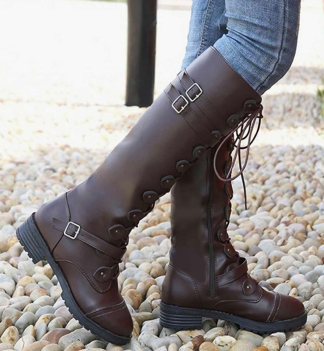 Women's Knee High Boots, Brown, Size 8 - photo 3