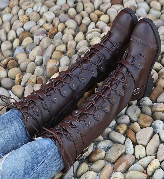 Women's Knee High Boots, Brown, Size 8 - photo 5