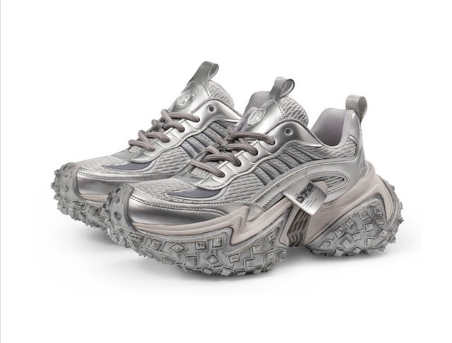 Silver Chunky Sole Sneakers-Size 11 or 12 - photo 3