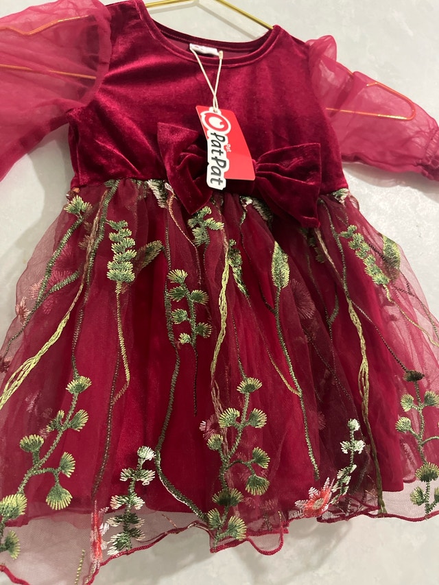 PatPat Red Velvet Dress-Size 9-12 Months - photo 2