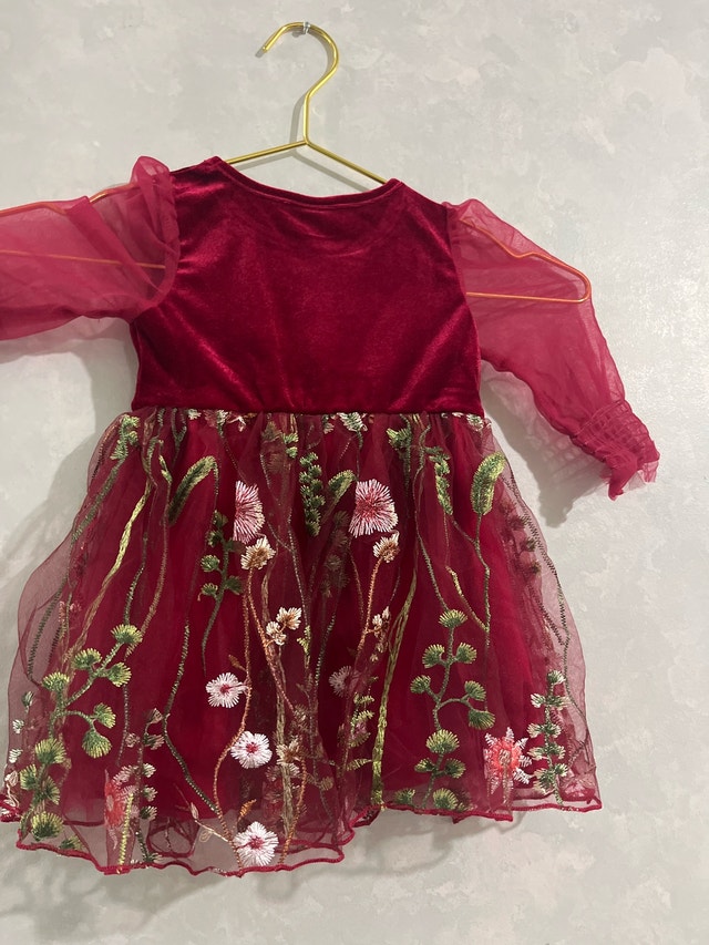 PatPat Red Velvet Dress-Size 9-12 Months - photo 3