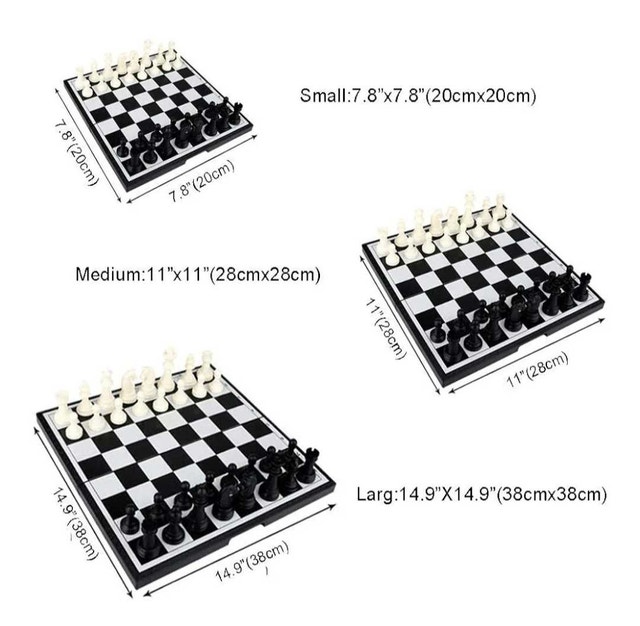 MAGNETIC FOLDING CHESS BOARD - photo 2