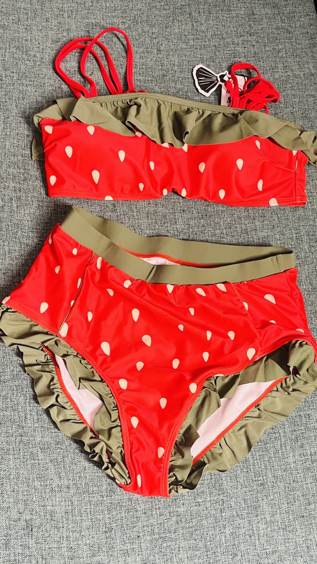 Retro 1950s Cherry Two-Piece Bikini Set- XL - photo 2
