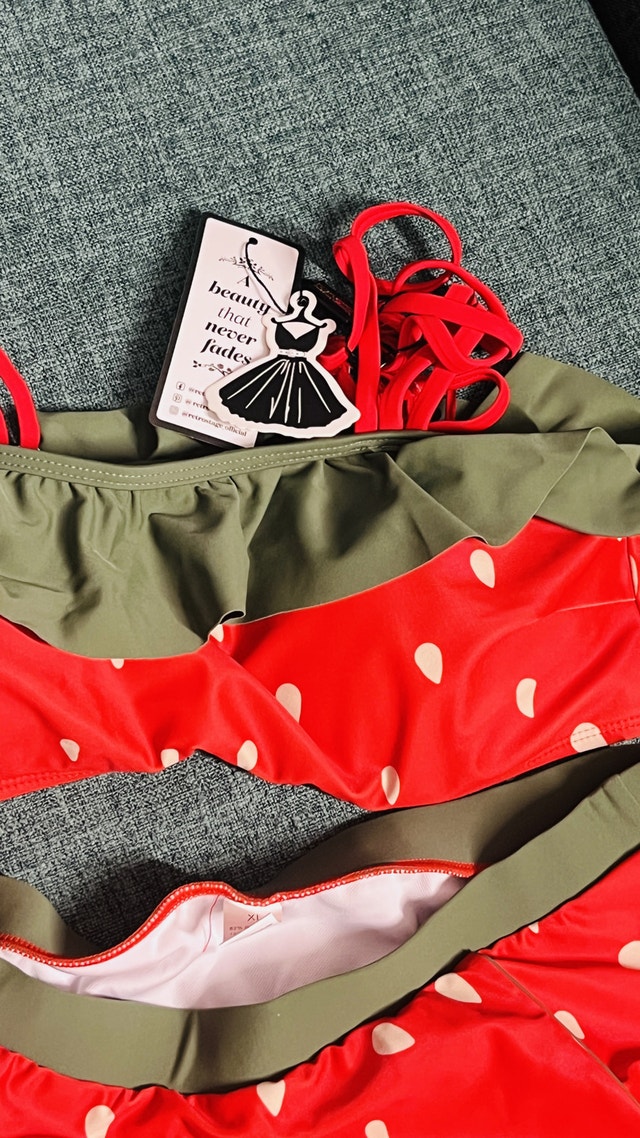 Retro 1950s Cherry Two-Piece Bikini Set- XL - photo 3