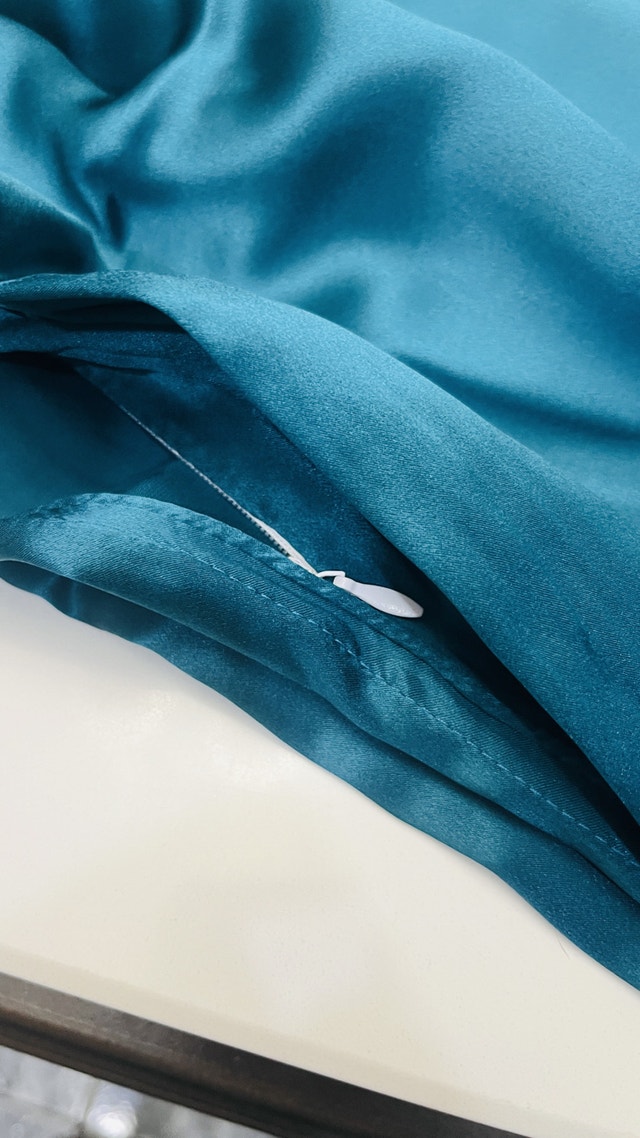 Silksilky Teal Duvet Cover with fitted sheet-King - photo 4