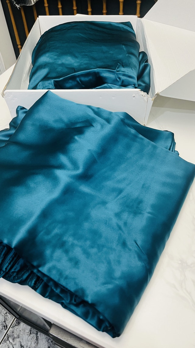 Silksilky Teal Duvet Cover with fitted sheet-King - photo 5