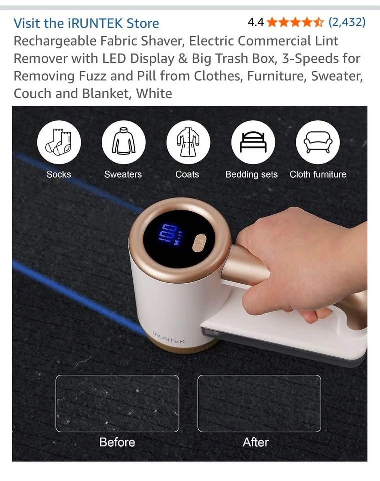 Rechargeable Fabric Shaver/Lint Remover - photo 5
