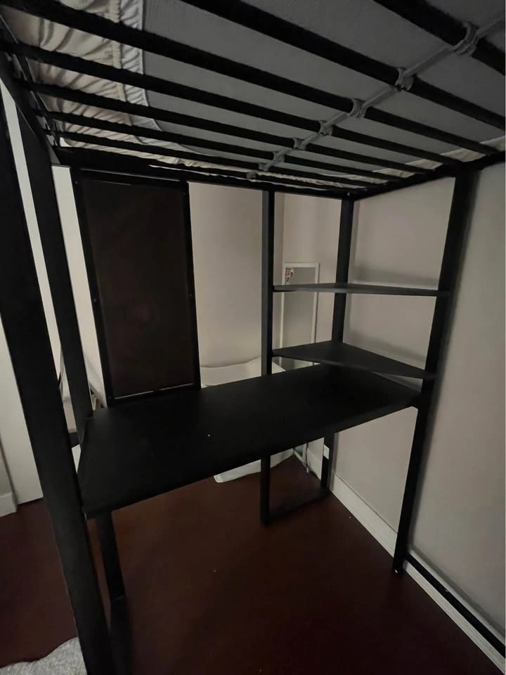 Twin loft bed with desk and side storage - photo 4