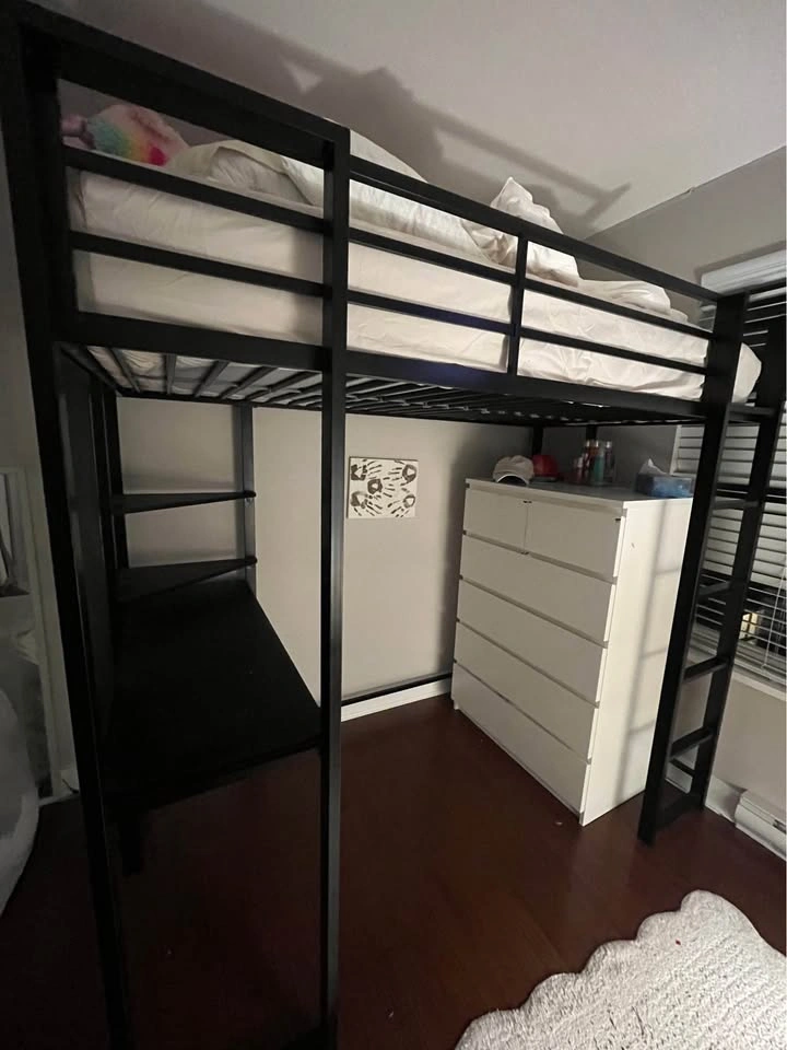 Twin loft bed with desk and side storage - photo 5